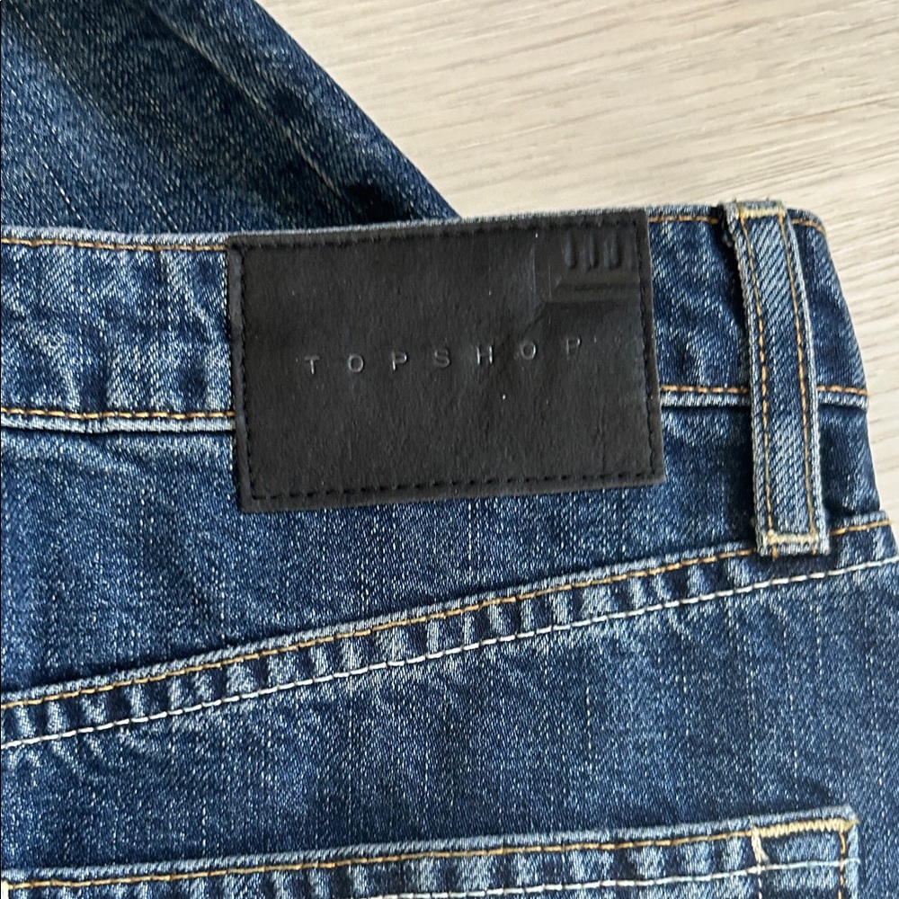 Topshop Dark Denim Pencil Skirt - Picture 6 of 8